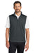 Port Authority K880V Mens C-FREE Double Knit 1/4 Zip Vest Heather Steel Grey Model Front