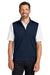 Port Authority K880V Mens C-FREE Double Knit 1/4 Zip Vest True Navy Blue Model Front