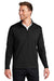 Port Authority K880 Mens C-FREE Double Knit Moisture Wicking 1/4 Zip Sweatshirt Deep Black Model Front