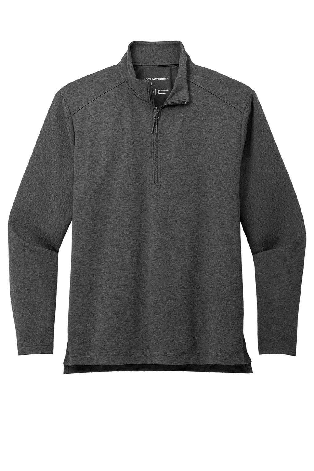 Port Authority K880 Mens C-FREE Double Knit Moisture Wicking 1/4 Zip Sweatshirt Heather Steel Grey Flat Front