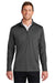 Port Authority K880 Mens C-FREE Double Knit Moisture Wicking 1/4 Zip Sweatshirt Heather Steel Grey Model Front