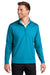 Port Authority K880 Mens C-FREE Double Knit Moisture Wicking 1/4 Zip Sweatshirt Parcel Blue Model Front