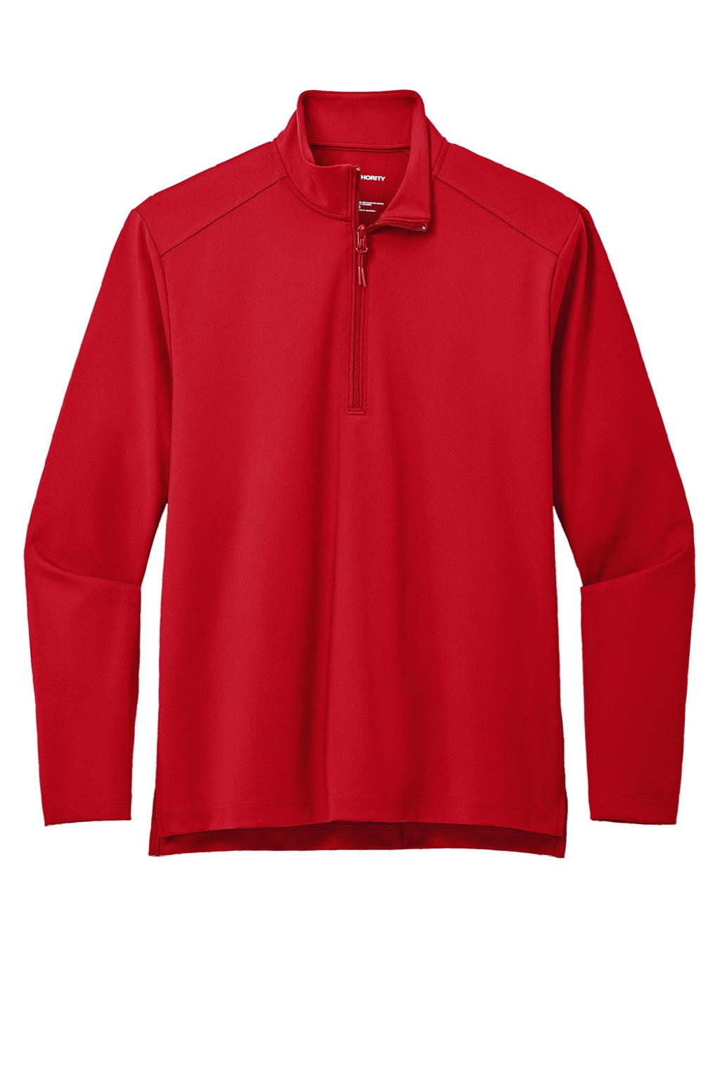 Port Authority K880 Mens C-FREE Double Knit Moisture Wicking 1/4 Zip Sweatshirt Rich Red Flat Front