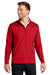 Port Authority K880 Mens C-FREE Double Knit Moisture Wicking 1/4 Zip Sweatshirt Rich Red Model Front