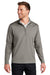 Port Authority K880 Mens C-FREE Double Knit Moisture Wicking 1/4 Zip Sweatshirt Smoke Grey Model Front
