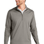 Port Authority Mens C-FREE Double Knit Moisture Wicking 1/4 Zip Sweatshirt - Smoke Grey