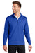 Port Authority K880 Mens C-FREE Double Knit Moisture Wicking 1/4 Zip Sweatshirt True Royal Blue Model Front