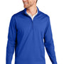 Port Authority Mens C-FREE Double Knit Moisture Wicking 1/4 Zip Sweatshirt - True Royal Blue