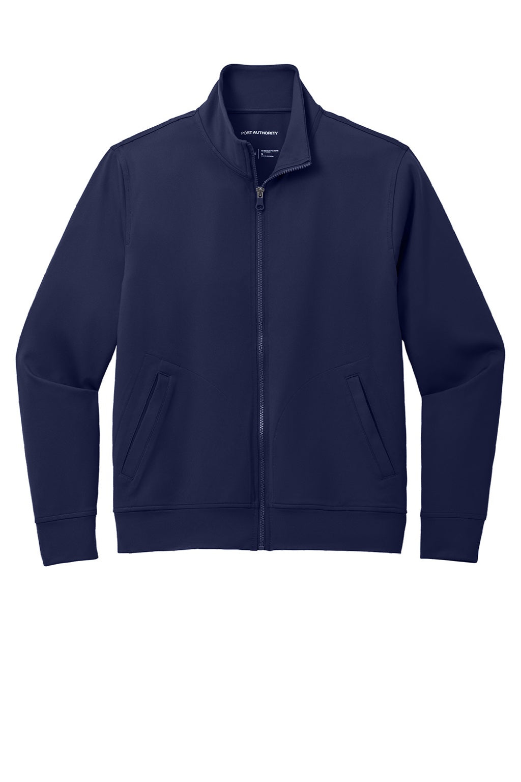 Port Authority K881 Mens C-FREE Double Knit Moisture Wicking Full Zip Sweatshirt w/ Pockets True Navy Blue Flat Front