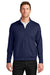 Port Authority K881 Mens C-FREE Double Knit Moisture Wicking Full Zip Sweatshirt w/ Pockets True Navy Blue Model Front