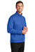 Port Authority K881 Mens C-FREE Double Knit Moisture Wicking Full Zip Sweatshirt w/ Pockets True Royal Blue Model Side