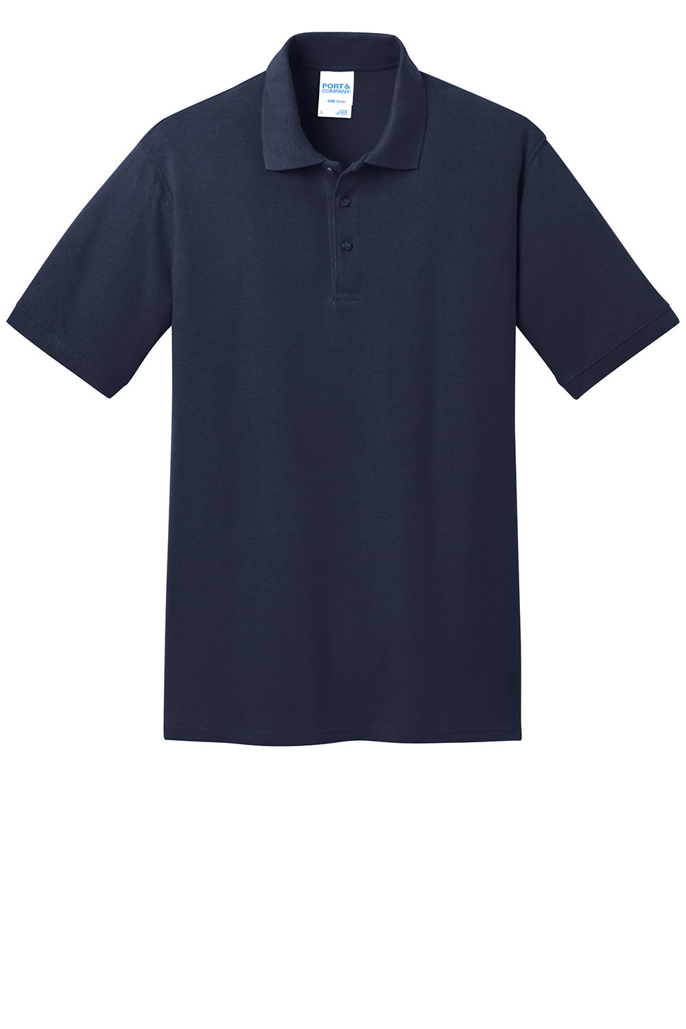 Port & Company KP155 Mens Core Stain Resistant Short Sleeve Polo Shirt Deep Navy Blue Flat Front