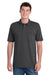 Port & Company KP55P Mens Core Stain Resistant Short Sleeve Polo Shirt w/ Pocket Charcoal Grey Model Front