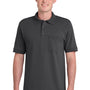 Port & Company Mens Core Stain Resistant Short Sleeve Polo Shirt w/ Pocket - Charcoal Grey