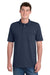 Port & Company KP55P Mens Core Stain Resistant Short Sleeve Polo Shirt w/ Pocket Deep Navy Blue Model Front