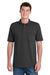 Port & Company KP55P Mens Core Stain Resistant Short Sleeve Polo Shirt w/ Pocket Jet Black Model Front