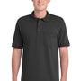 Port & Company Mens Core Stain Resistant Short Sleeve Polo Shirt w/ Pocket - Jet Black
