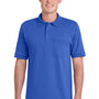 Port & Company Mens Core Stain Resistant Short Sleeve Polo Shirt w/ Pocket - Royal Blue