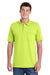 Port & Company KP55P Mens Core Stain Resistant Short Sleeve Polo Shirt w/ Pocket Safety Green Model Front