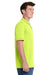 Port & Company KP55P Mens Core Stain Resistant Short Sleeve Polo Shirt w/ Pocket Safety Green Model Side