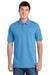 Port & Company KP55/KP55T Mens Core Stain Resistant Short Sleeve Polo Shirt Aquatic Blue Model Front