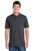 Port & Company KP55/KP55T Mens Core Stain Resistant Short Sleeve Polo Shirt Charcoal Grey Model Front