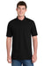 Port & Company KP55/KP55T Mens Core Stain Resistant Short Sleeve Polo Shirt Jet Black Model Front