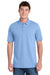 Port & Company KP55/KP55T Mens Core Stain Resistant Short Sleeve Polo Shirt Light Blue Model Front