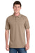 Port & Company KP55/KP55T Mens Core Stain Resistant Short Sleeve Polo Shirt Sand Brown Model Front