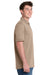 Port & Company KP55/KP55T Mens Core Stain Resistant Short Sleeve Polo Shirt Sand Brown Model Side