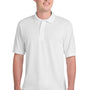 Port & Company Mens Core Stain Resistant Short Sleeve Polo Shirt - White