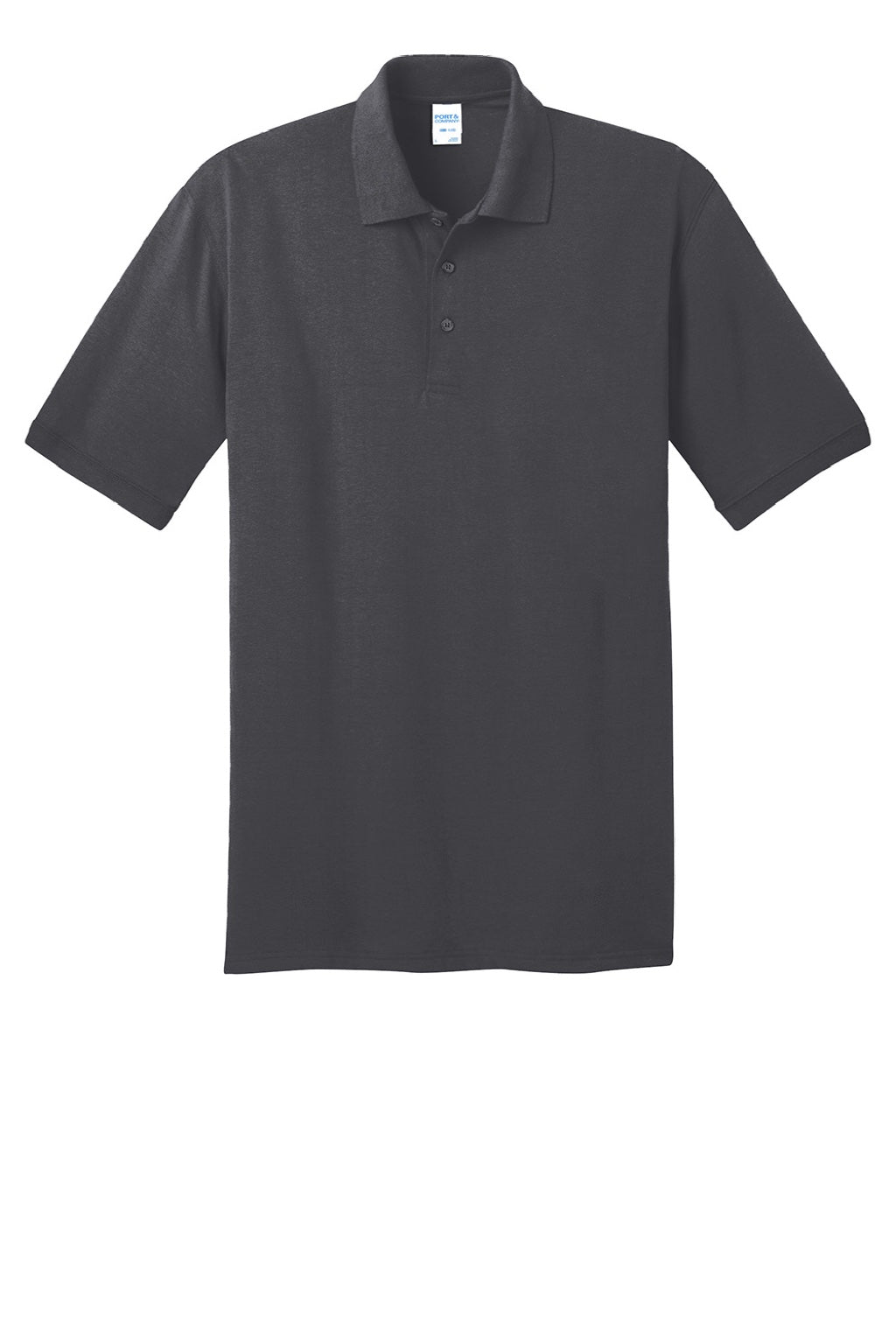 Port & Company KP55/KP55T Mens Core Stain Resistant Short Sleeve Polo Shirt Charcoal Grey Flat Front