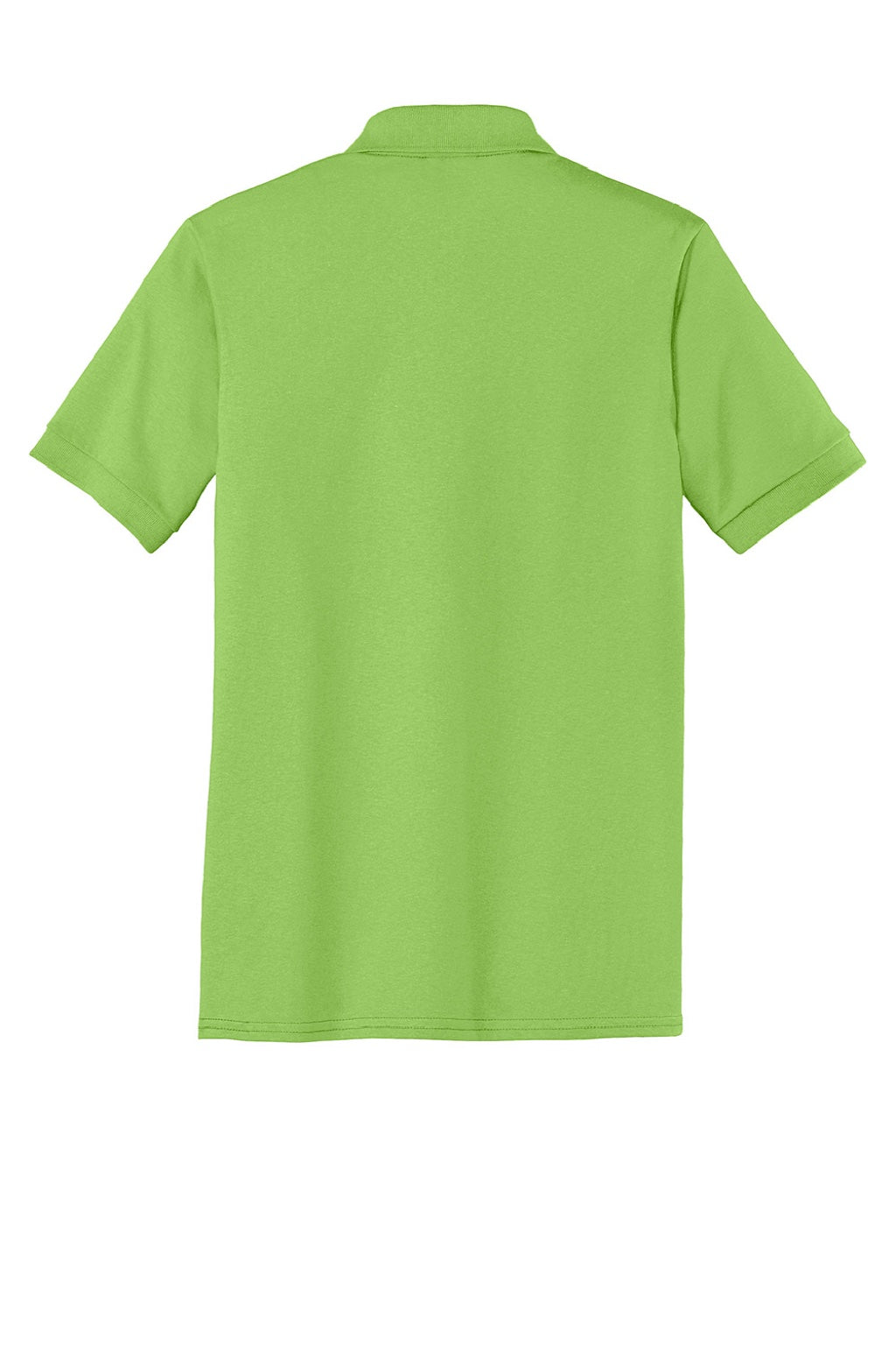 Port & Company KP55/KP55T Mens Core Stain Resistant Short Sleeve Polo Shirt Lime Green Flat Back