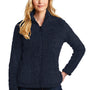 Port Authority Womens Cozy Sherpa Fleece Full Zip Jacket - River Navy Blue - Closeout