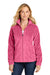 Port Authority L190 Womens Plush Fleece Full Zip Jacket Awareness Pink Model Front
