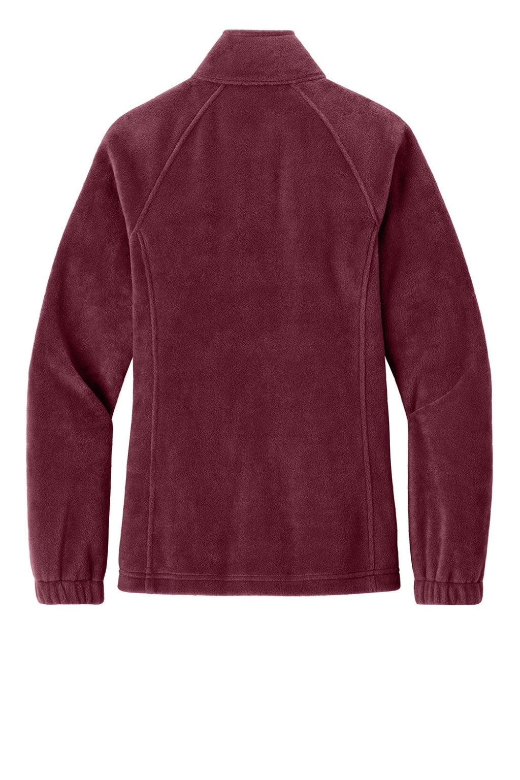 Port Authority L190 Womens Plush Fleece Full Zip Jacket Burgundy Flat Back