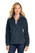 Port Authority L190 Womens Plush Fleece Full Zip Jacket Night Navy Blue Model Front