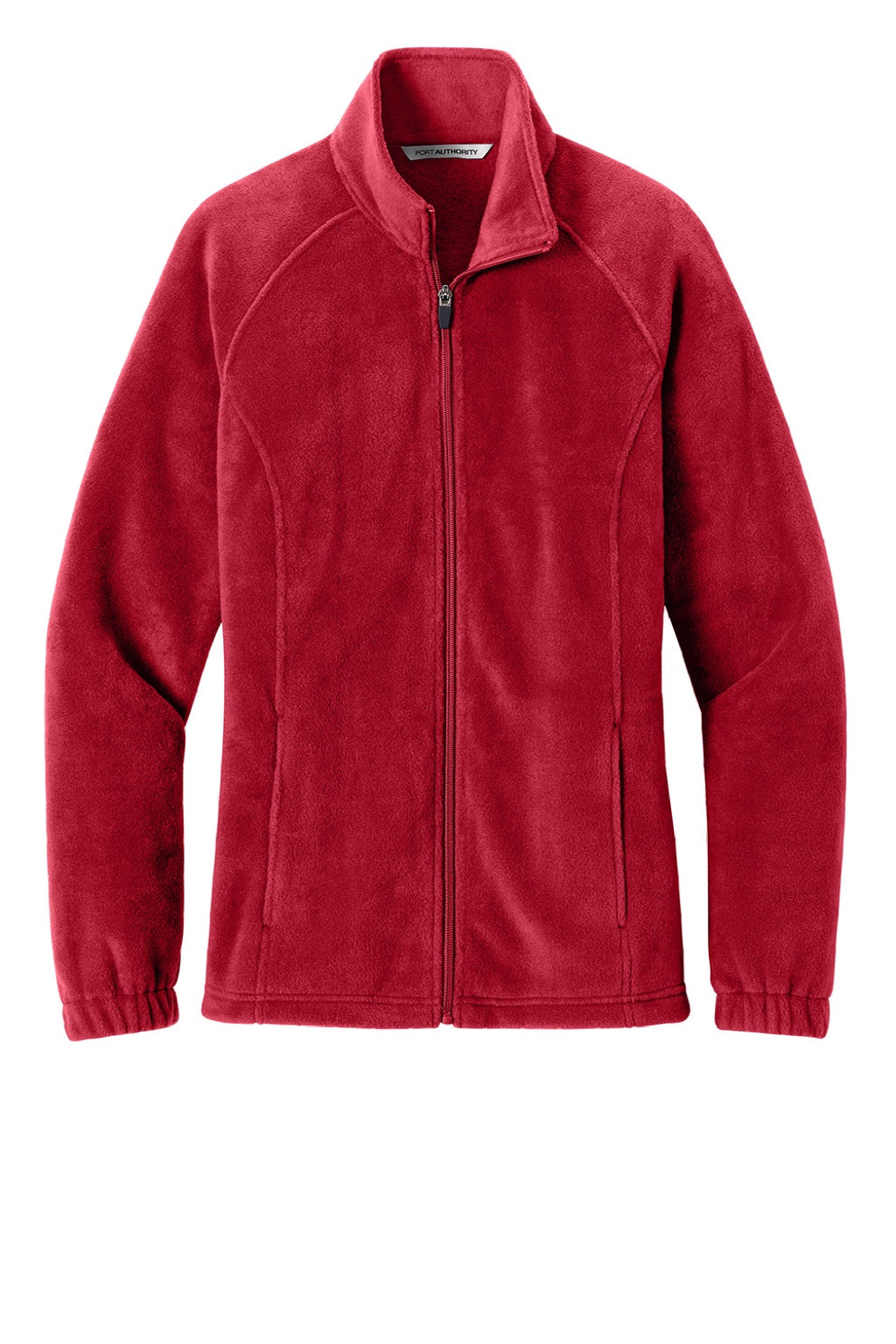 Port Authority L190 Womens Plush Fleece Full Zip Jacket Rich Red Flat Front