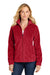 Port Authority L190 Womens Plush Fleece Full Zip Jacket Rich Red Model Front