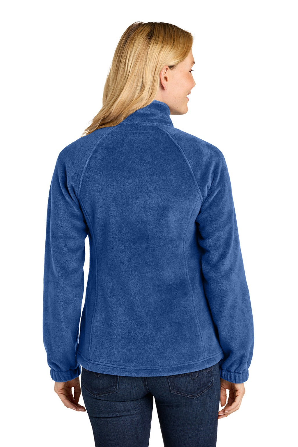 Port Authority L190 Womens Plush Fleece Full Zip Jacket Royal Blue Model Back