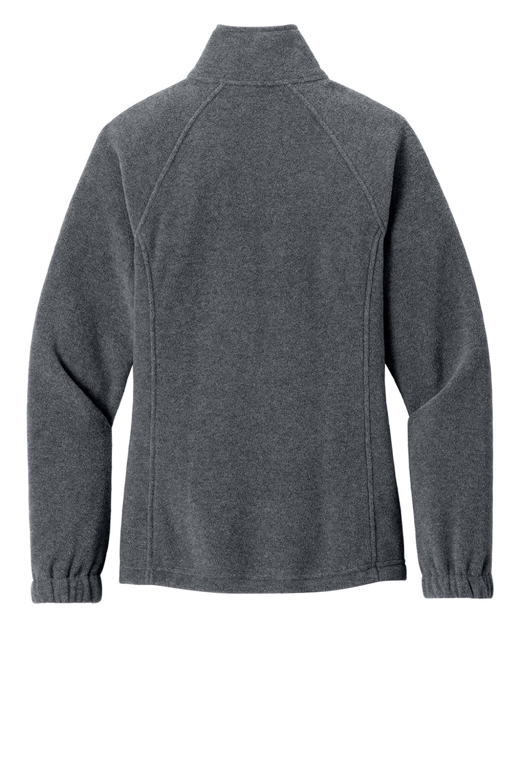 Port Authority L190 Womens Plush Fleece Full Zip Jacket Heather Storm Grey Flat Back