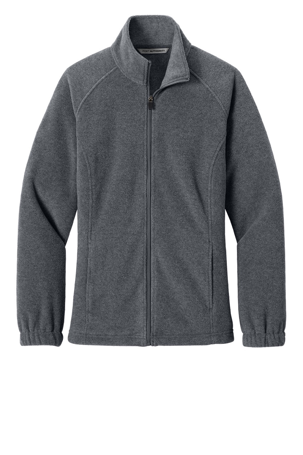 Port Authority L190 Womens Plush Fleece Full Zip Jacket Heather Storm Grey Flat Front