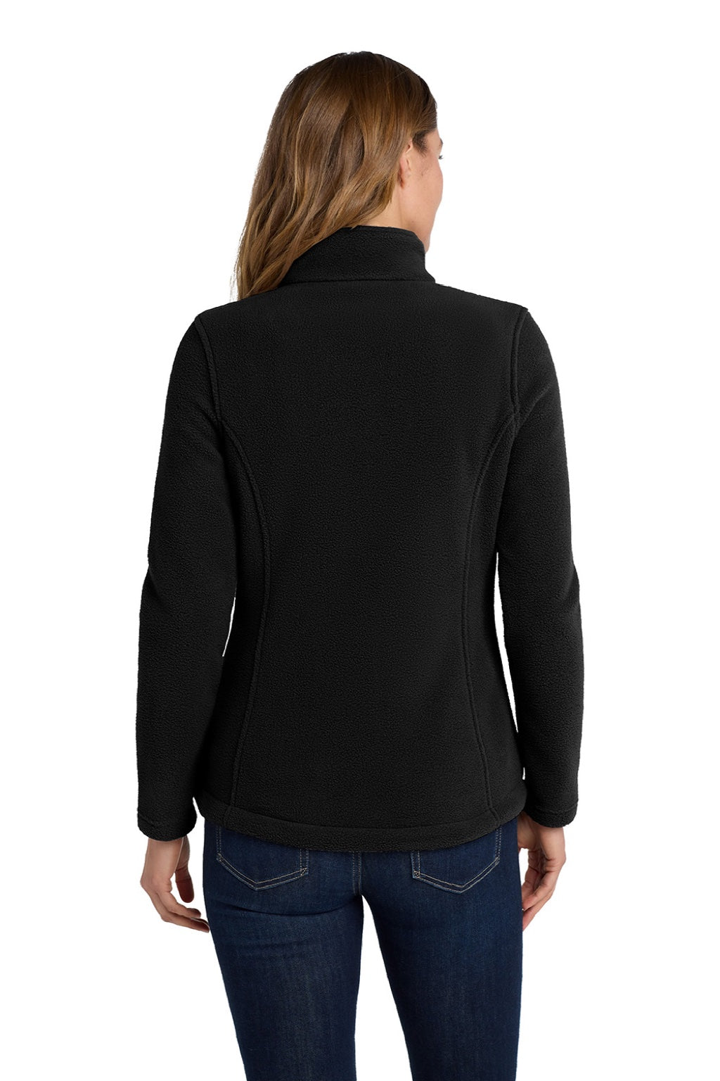 Port Authority L217 Womens Full Zip Fleece Jacket Black Model Back