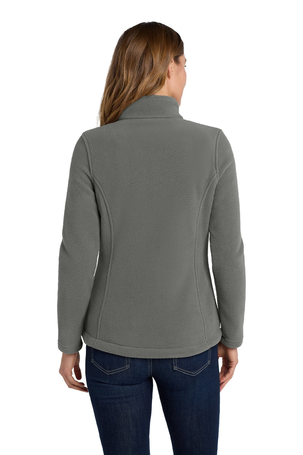 Port Authority L217 Womens Full Zip Fleece Jacket Deep Smoke Grey Model Back