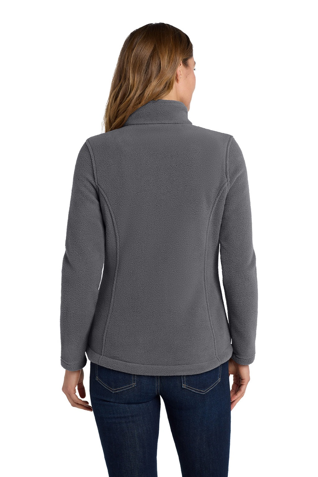 Port Authority L217 Womens Full Zip Fleece Jacket Iron Grey Model Back