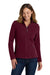 Port Authority L217 Womens Full Zip Fleece Jacket Maroon Model Front