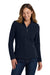 Port Authority L217 Womens Full Zip Fleece Jacket True Navy Blue Model Front