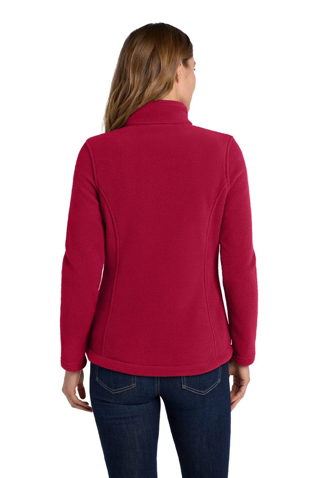 Port Authority L217 Womens Full Zip Fleece Jacket True Red Model Back