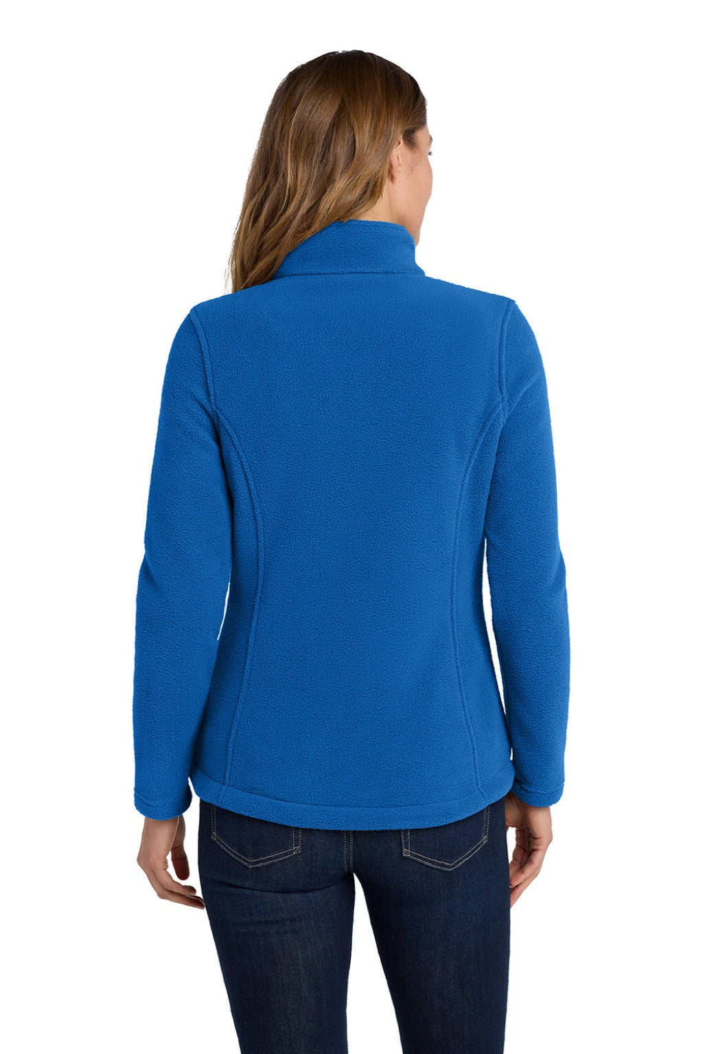 Port Authority L217 Womens Full Zip Fleece Jacket True Royal Blue Model Back