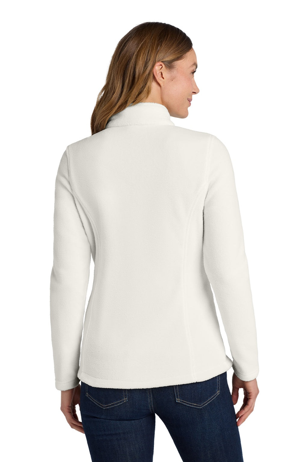 Port Authority L217 Womens Full Zip Fleece Jacket Winter White Model Back